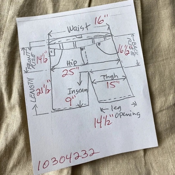 Vtg Levis Dockers Shorts Wmns 14 Linen Blend Beige Tan Bareback 32x9 80s 90s NWT - Picture 13 of 15